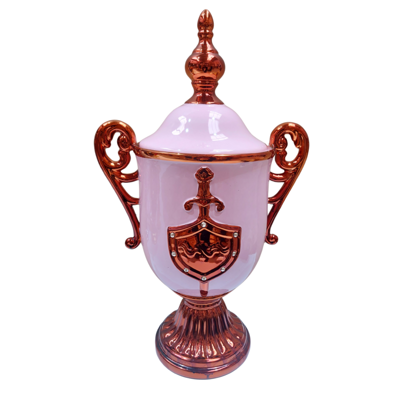 Tibor/Trofeo Porcelana Obba 54 x 31 cm Espada con Escudo (Rosa) 20 in